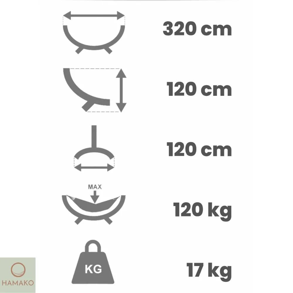 Support Hamac Acier Inoxydable 120kg | Socle Hamako