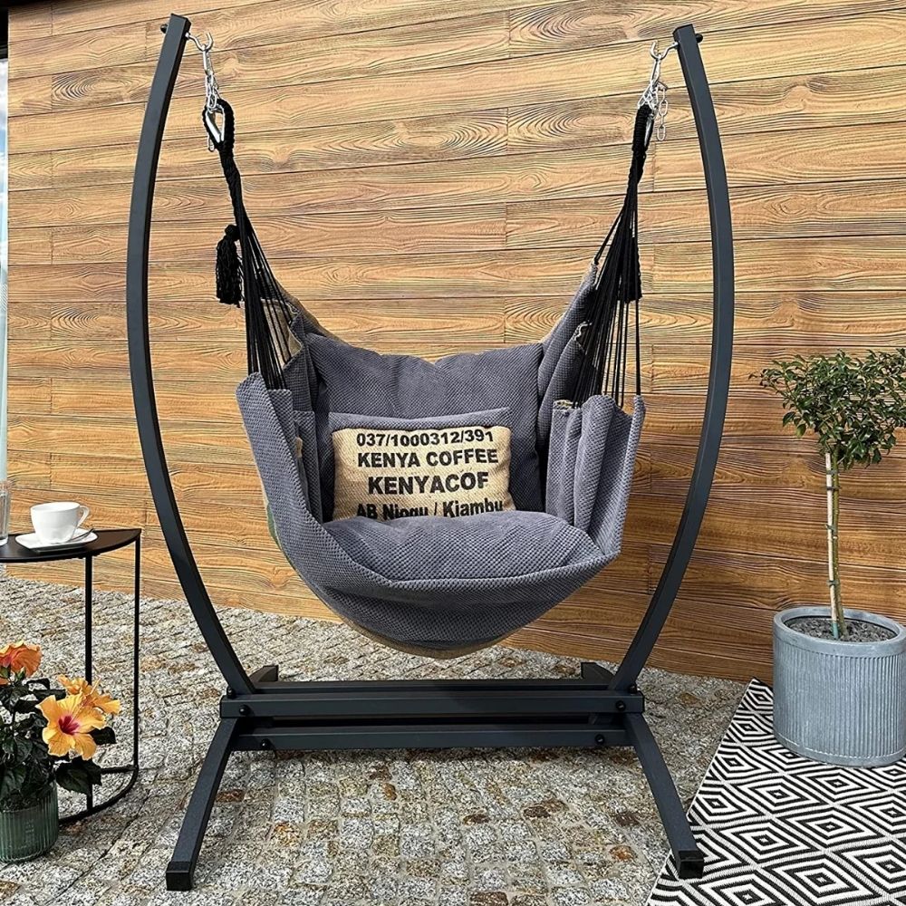 Fauteuil Suspendu en toile de jute avec support | Bulle Hamako