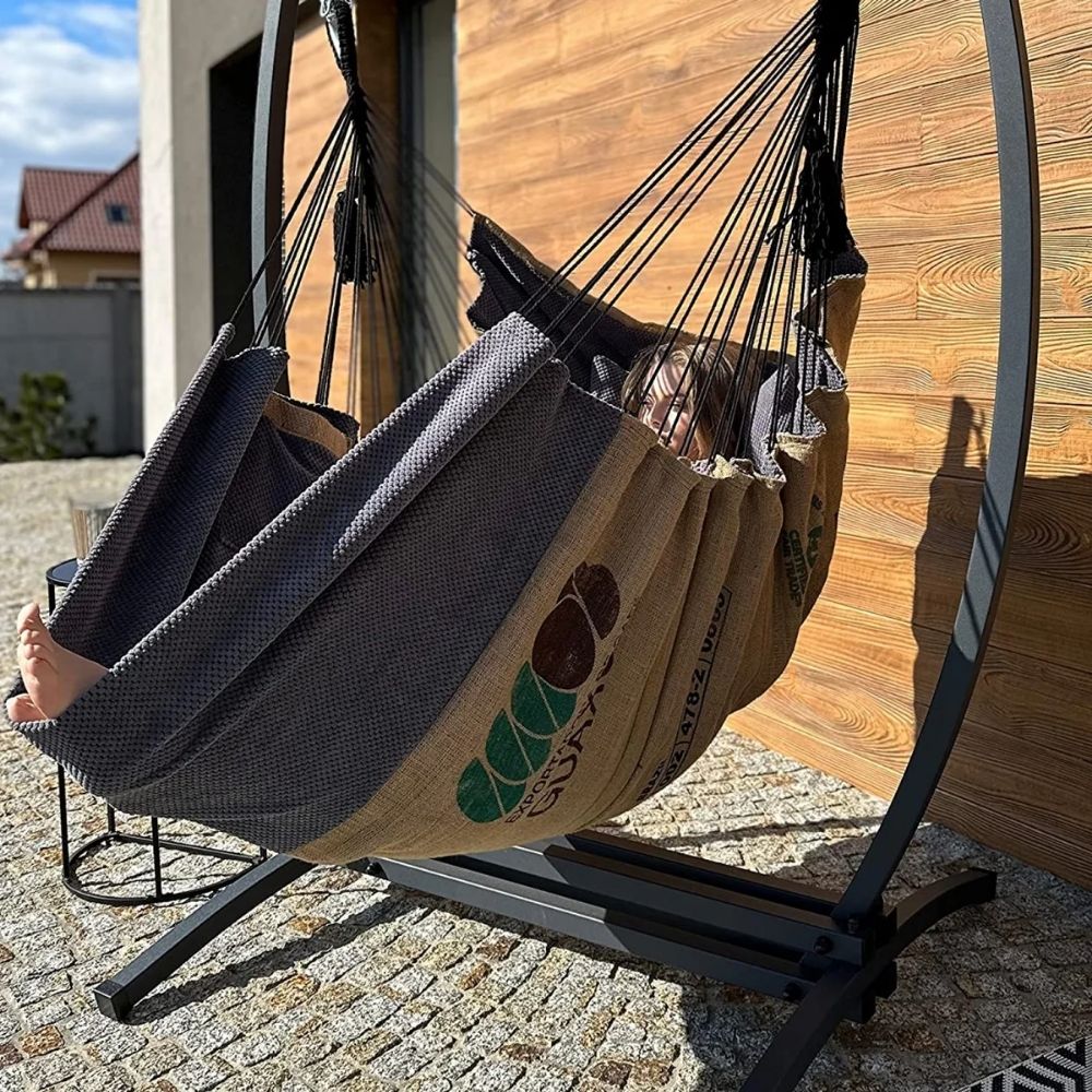 Fauteuil Suspendu en toile de jute avec support | Bulle Hamako