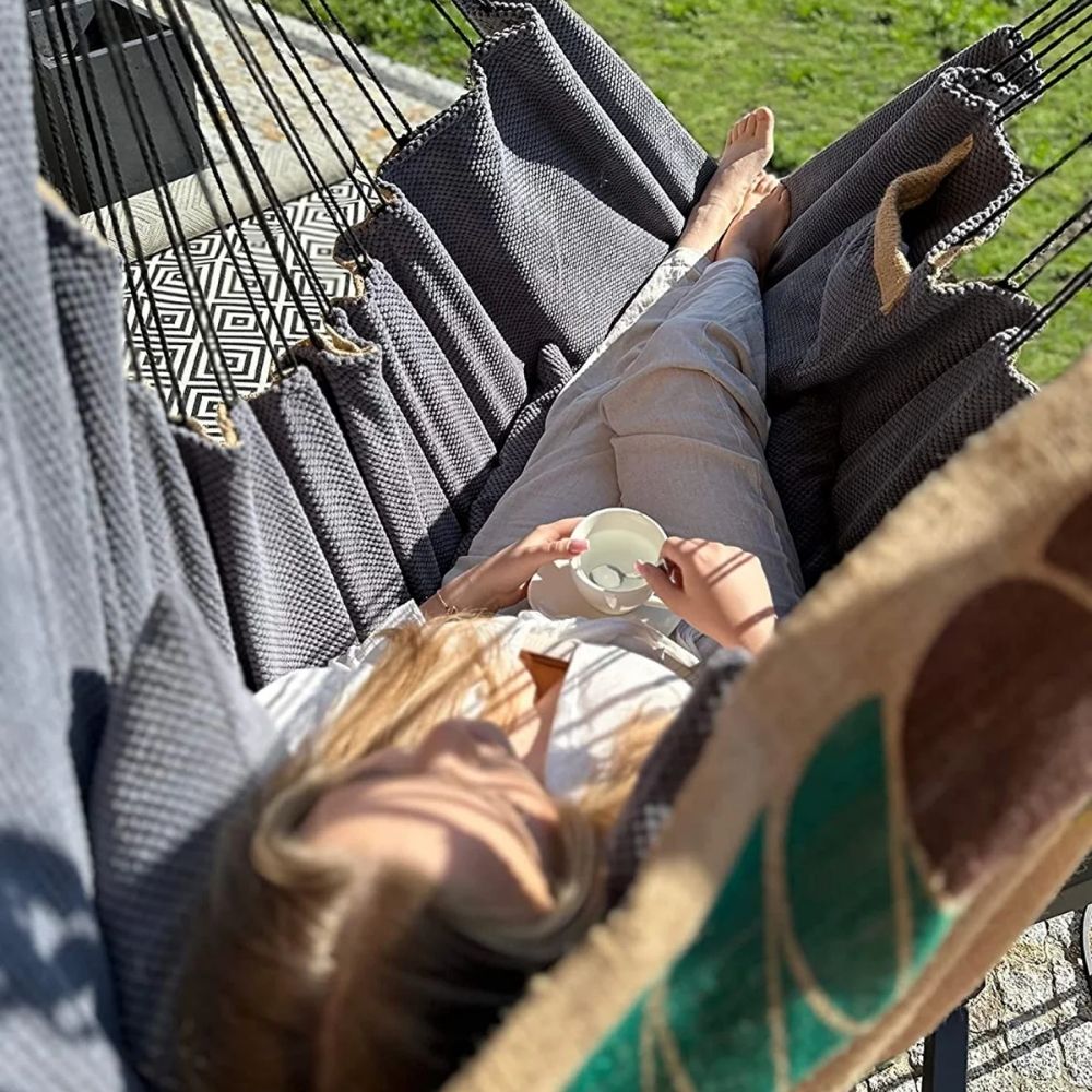 Fauteuil Suspendu en toile de jute avec support | Bulle Hamako