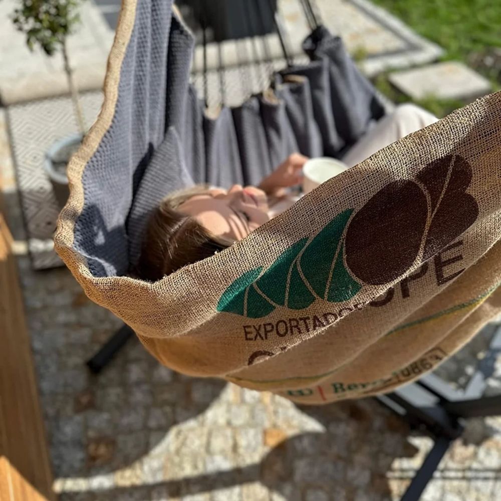 Fauteuil Suspendu en toile de jute avec support | Bulle Hamako