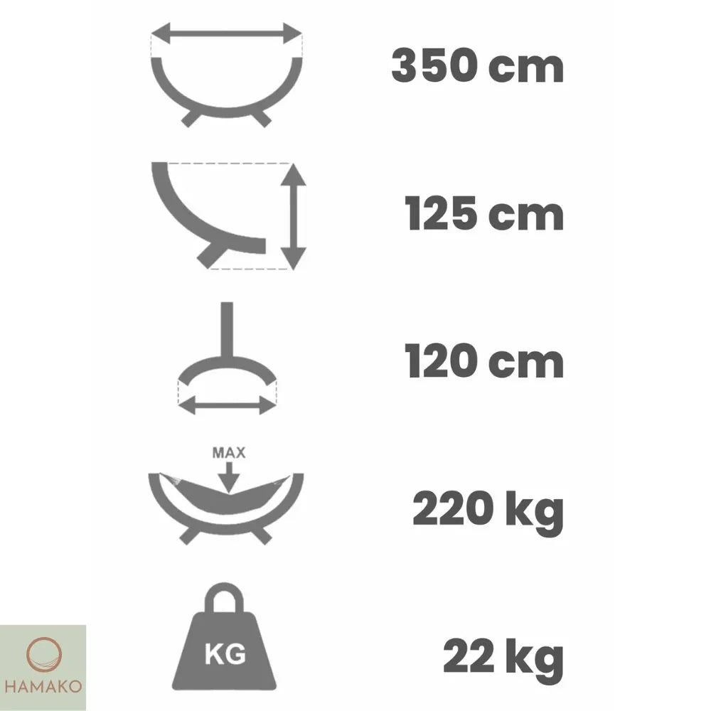 Support Hamac 2 Personnes 220kg | Ancre Hamako